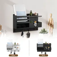 Wooden Key Holder Wall Mounted Wood Key Organizer Multifunctional Mail Rack for Home Entryway Decoration Key and Mail Holder 1