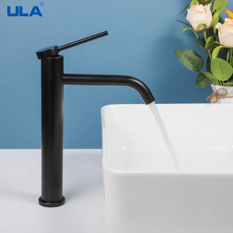 ULA Stainless Steel Basin Faucet Bathroom Faucets Crane Tall Sink Faucet Hot Cold Water Sink Mixer
