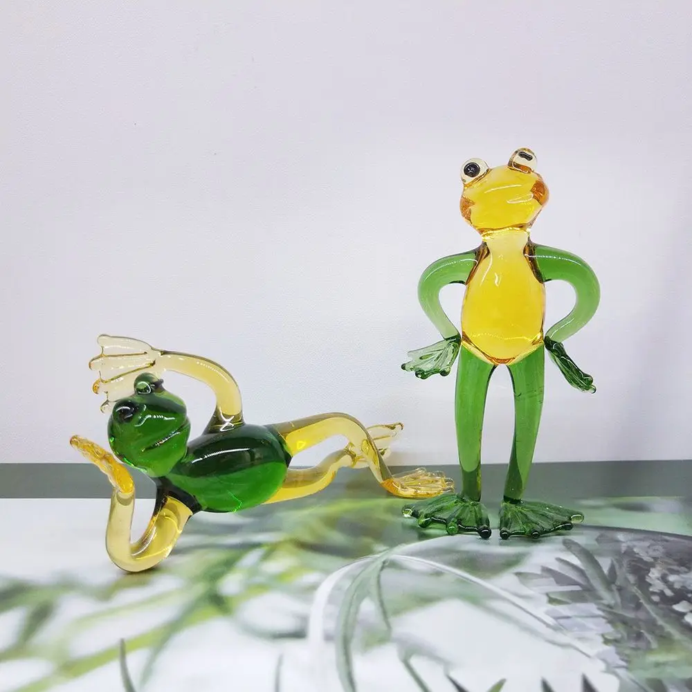 Chic Frog Statue Glass Cute Animal Design Frog Figure Eye