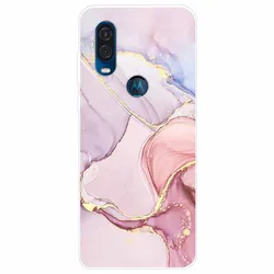 Elegant Marble Design Soft TPU Back Cover for Moto One Vision/Macro/Action (01)