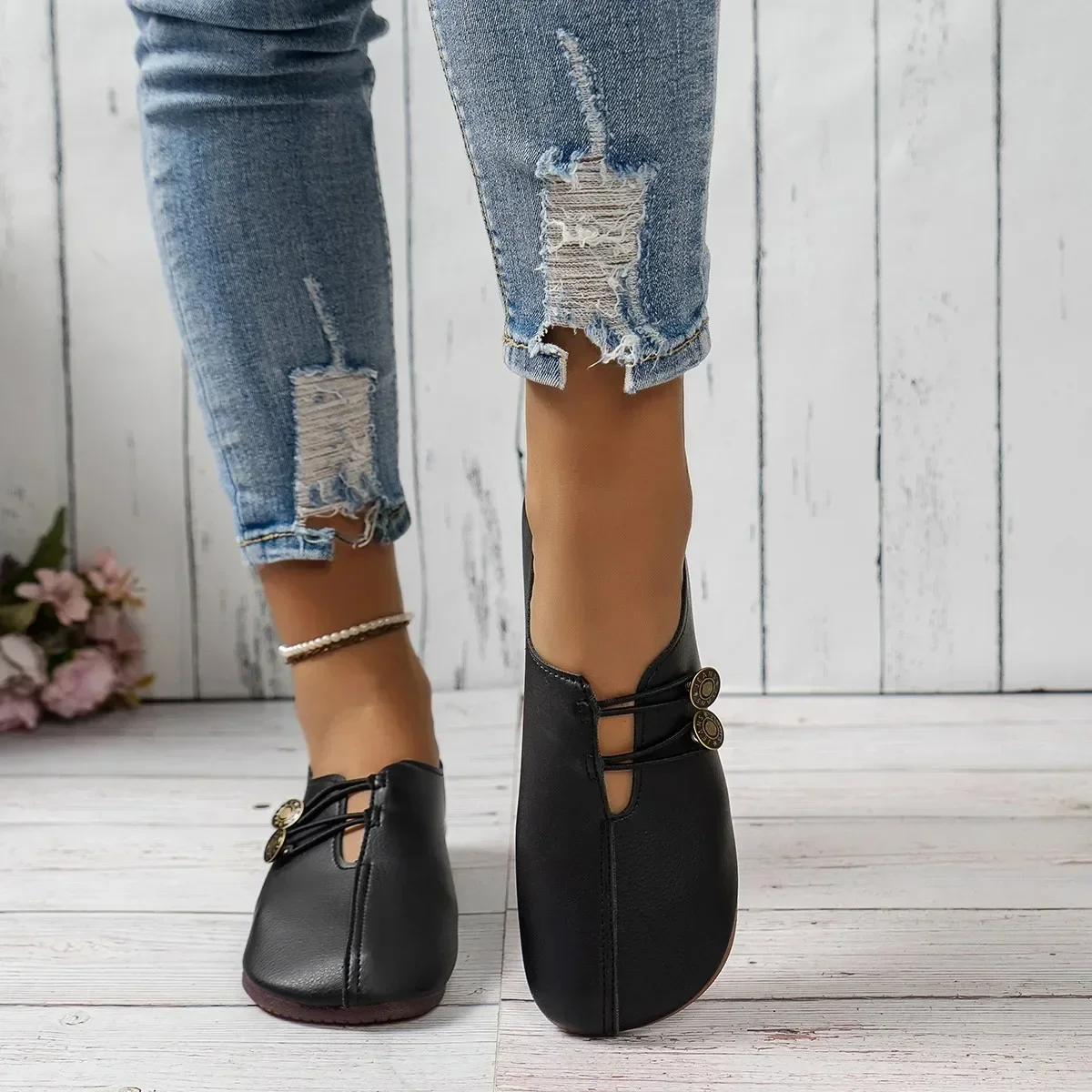 Summer Genuine Leather Women Shoes New Off White Non-slip Mommy Shoes Woman Flats Fashion Ladies Casuals Shoes Zapatos De Mujer 6
