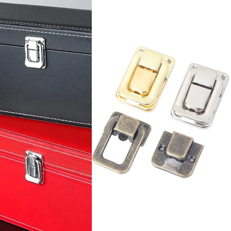 Description Picture 3 of itemSmall Bronze Silver Golden Jewelry Chest Wooden Wine Box Gift Case Suitcase Trunk Toggle Catch Hasp Latch Lock With Screw