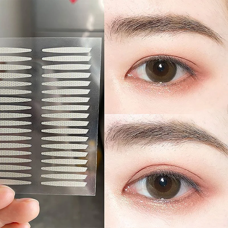 ? ? 1 시트 보이지 않는 이중 눈꺼풀 테이프 투명 자체 접착식 자연스러운 큰 눈 리프트 비 마킹 메쉬 레이스 아이 스티커 눈