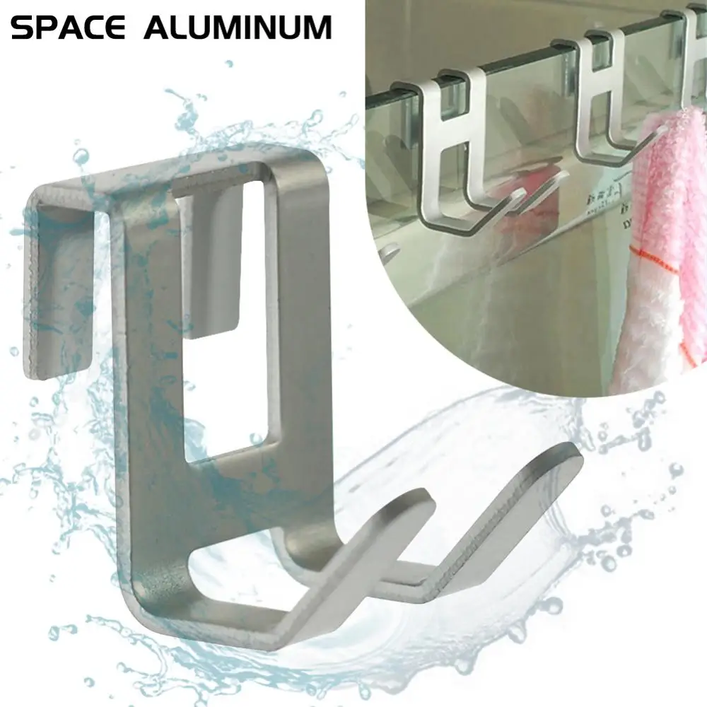 H Shape Door Hooks Space Aluminum for Shower Towel Rack Key Holders Kitchen Bathroom Shelf Home Organizers