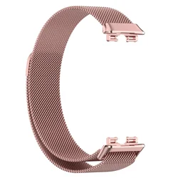 Milanese Loop Strap: Magnetic Stainless Steel Bracelet - Huawei band 7 (3 - rose - powder)