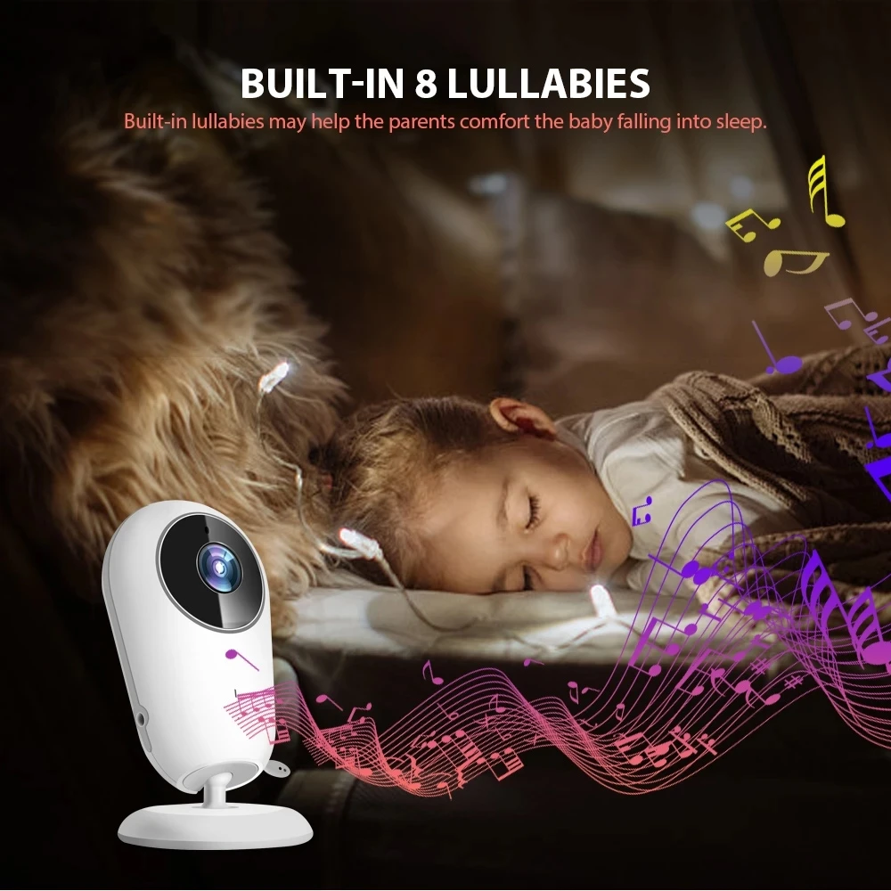 Video inalámbrico de 4,3 pulgadas Monitor de bebé niñera portátil IR LED visión nocturna intercomunicador vigilancia cámara de seguridad VB608
