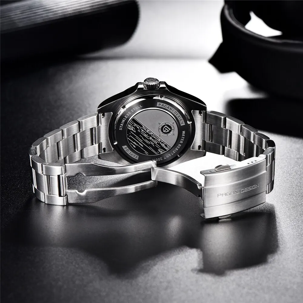 PAGANI DESIGN GMT Men's Automatic Mechanical Watch Classic Retro Stainless Steel 200m Water Resistant Men's Wristwatch mechanical watch