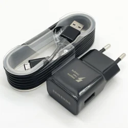 Super Fast 15W Wall Charger with 1.5M Micro USB Cable - Black EU with Cable