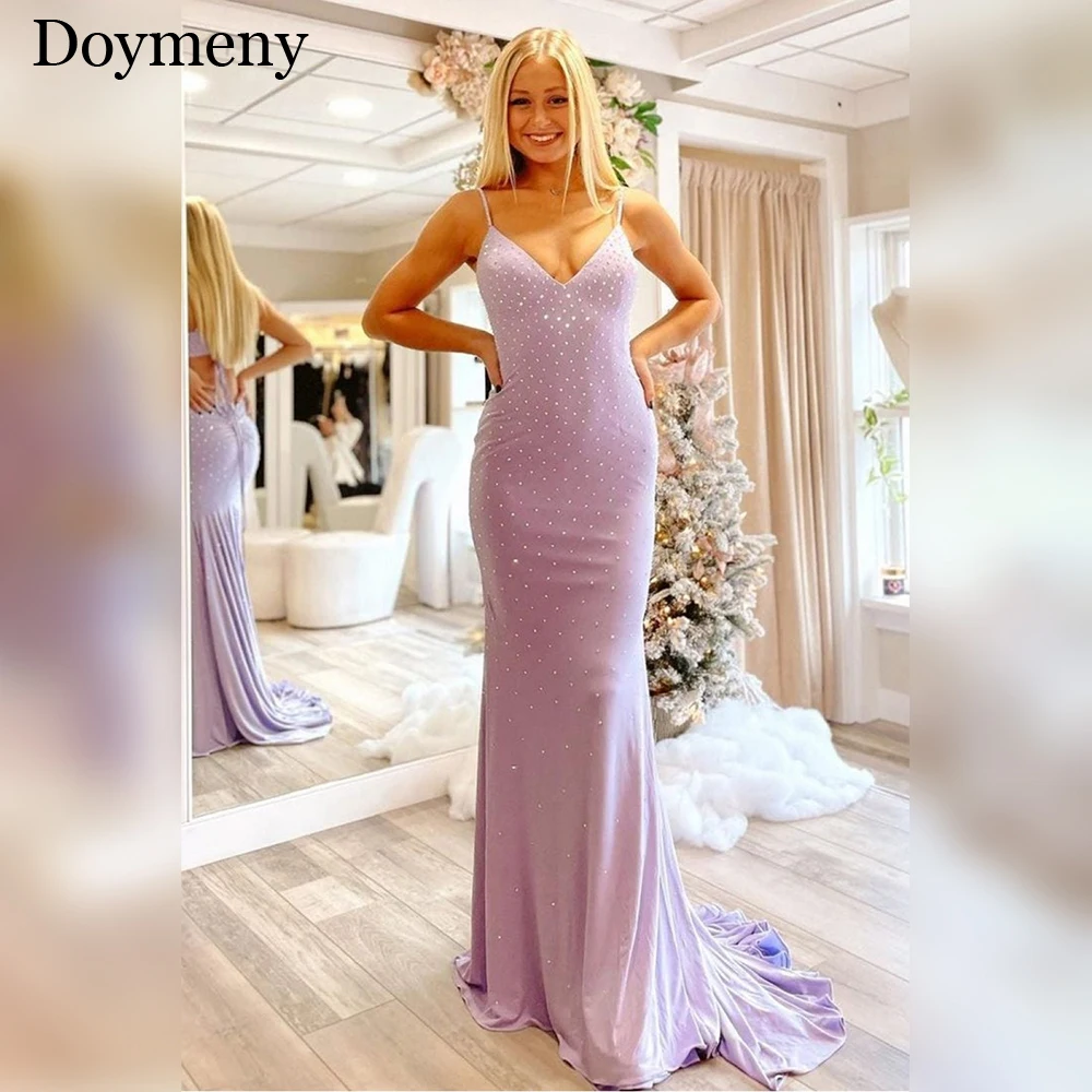 

Doymeny Evening Dresses Sparkly Stretch Formal Gowns Formal Party Dress Elegant Mermaid Cocktail Dresses Vestidos De Coquetel