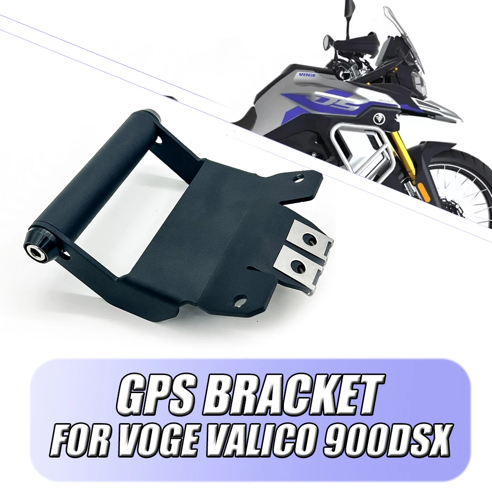 Soporte Para GPS/teléfono En Moto VOGE Valico 900DSX - Montaje En Barra Frontal, Metal Negro, Antideslizante