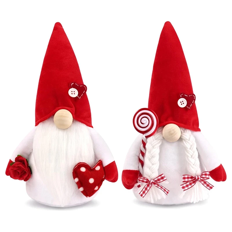 

Valentines Day Romantic Couple Gnomes Decor Swedish Tomte Gnomes 2PCS Scandinavian Gnomes Decoration Desktop Durable