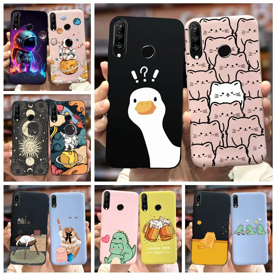 Cover Per Huawei P30 - Silicone Morbido Con Disegno Galassia Universo - HopMore Antiurto (Nero)