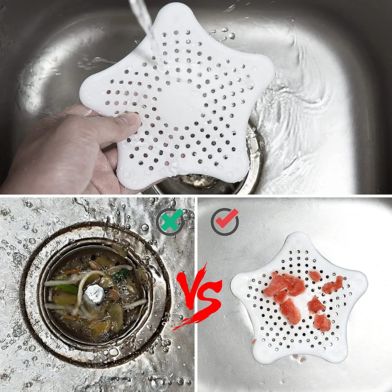 1Pc Sink Filter Hair Catcher Bath Stopper Plug Sink Strainer Filter Shower Sink Strainer Plug Anti-clogging Kitchen Accessories