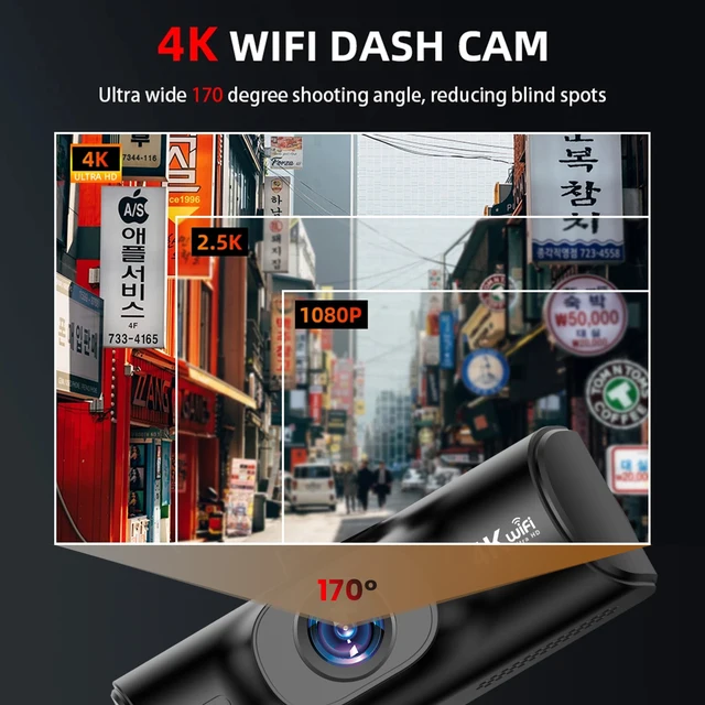 4K Dash Cam GPS WiFi Mini CAR DVR Front and Rear Dual Lens Auto Car Camera Night Vision Video Recorder 24H Parking Black box 2