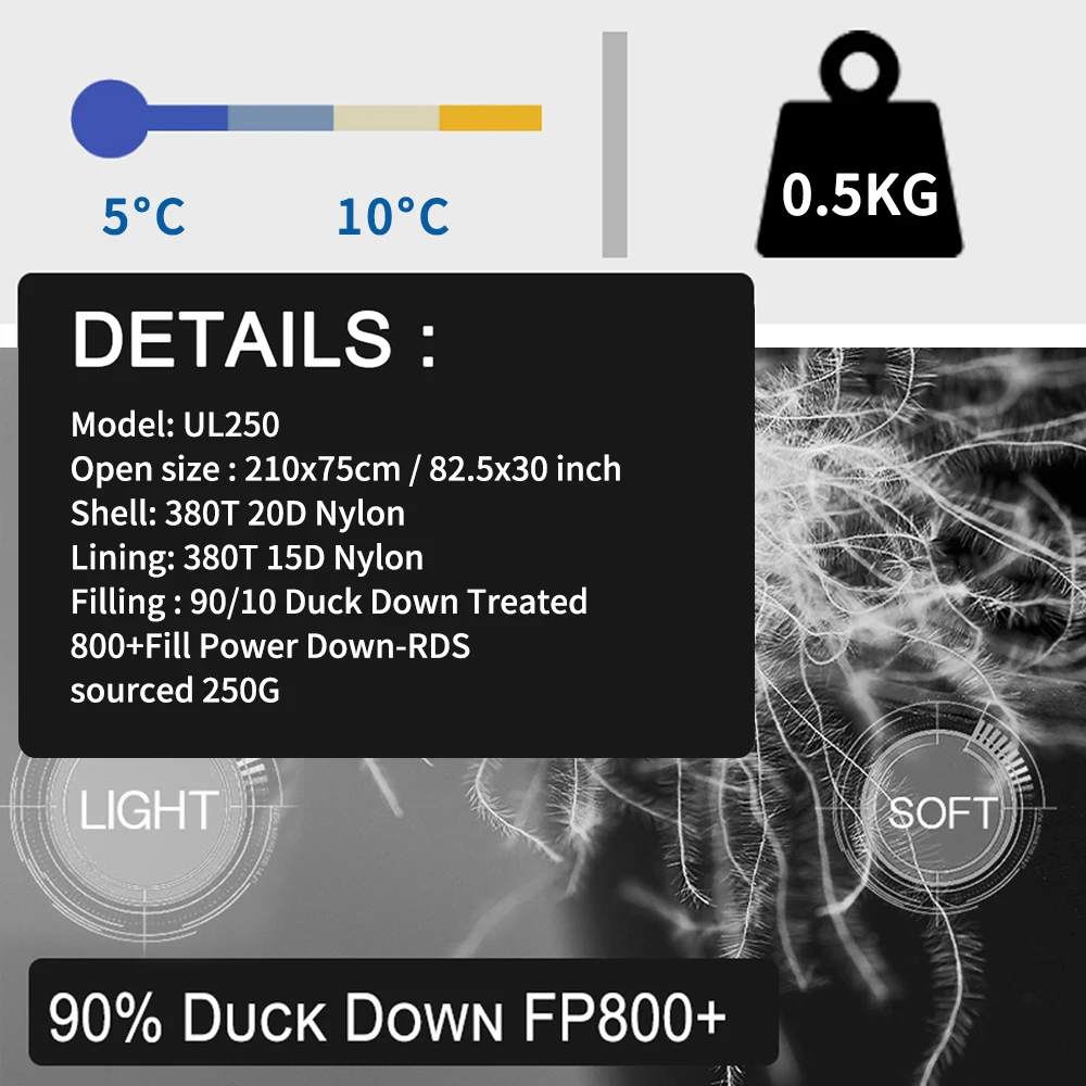 KamperboxUltra Light Down Sleeping Bag Waterproof and Warm Three Season Sleeping Bag Ultra Light Camping Sleeping Bag Camping Ou 3