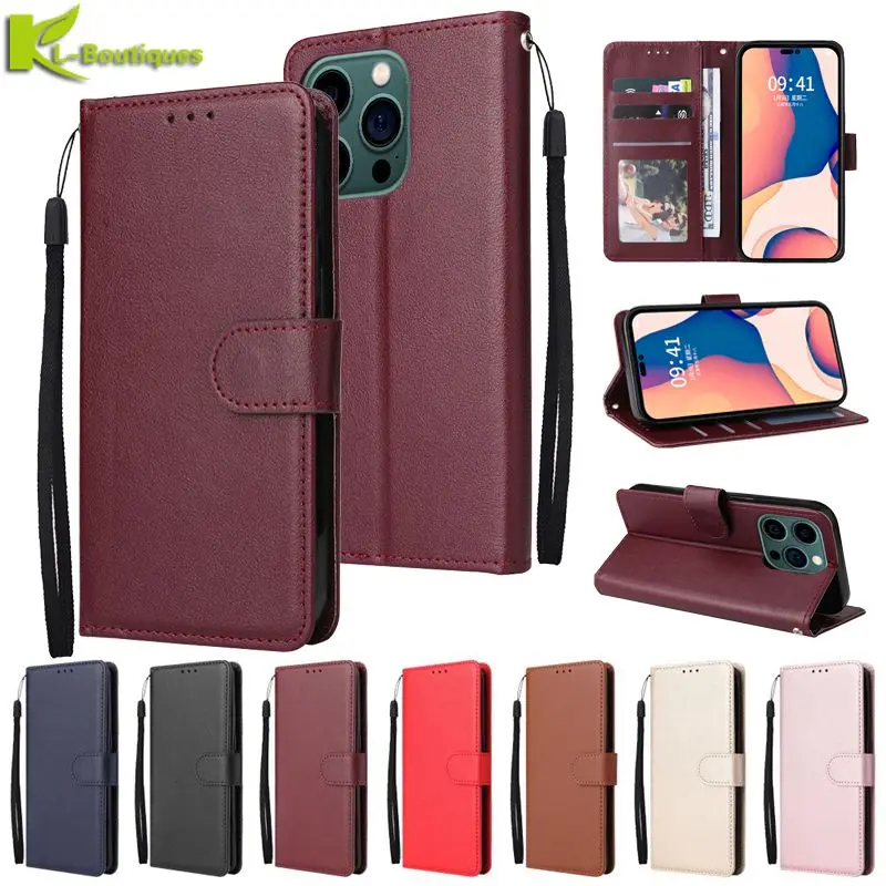 Plaid Leather Wallet Phone Case for iPhone 14 13 12 11 Pro Max Plus Flip  Card Slot Phone Cover with Lanyard - AliExpress