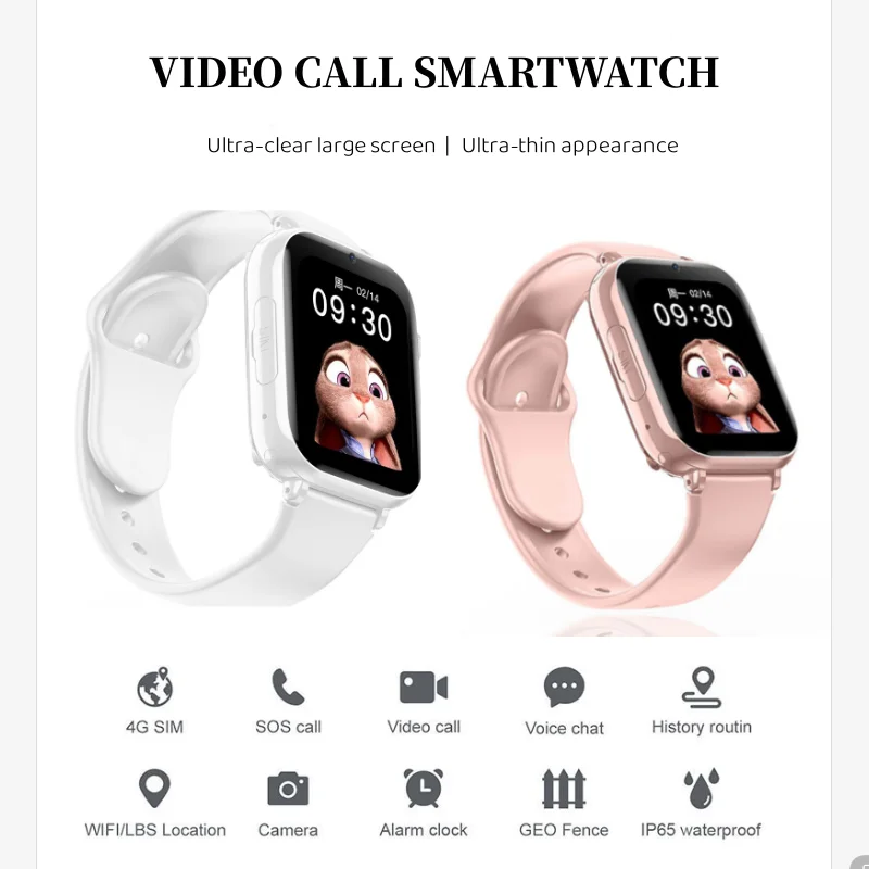 

Kids Smart Watch 4G Video Call Children Smart Watch Large Screen Waterproof Remote Control LBS Tracker SmartWatch for Kids