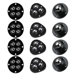 Self-Adhesive Universal Pulley 1/3/4 Beads Strong Load-bearing Stainless Steel Furniture Caster Household Storage Bin Trash Can