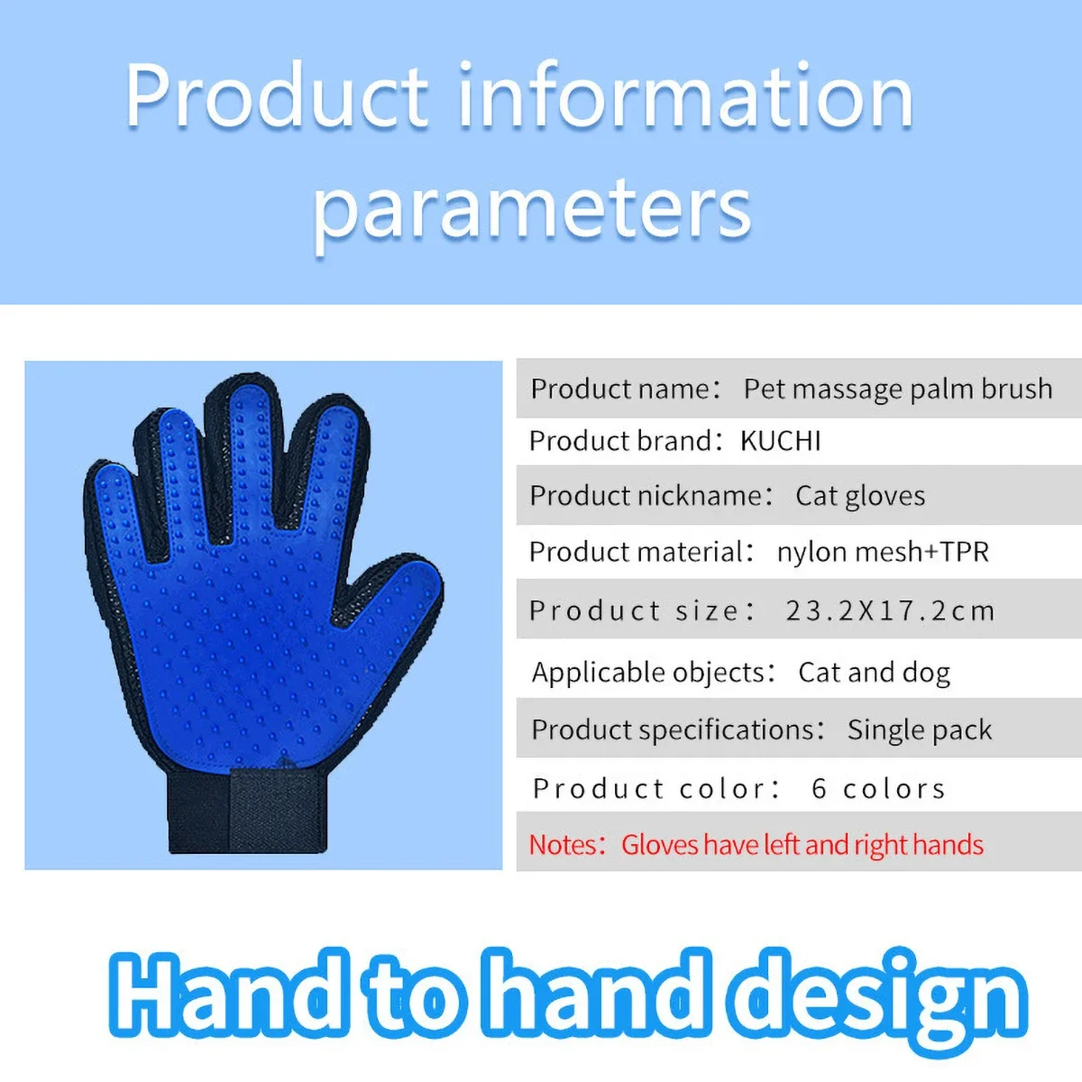Pet Massage Palm Brush for Cats & Dogs, Breathable Mesh Glove for Hair Care & Comfort, Easy to Use