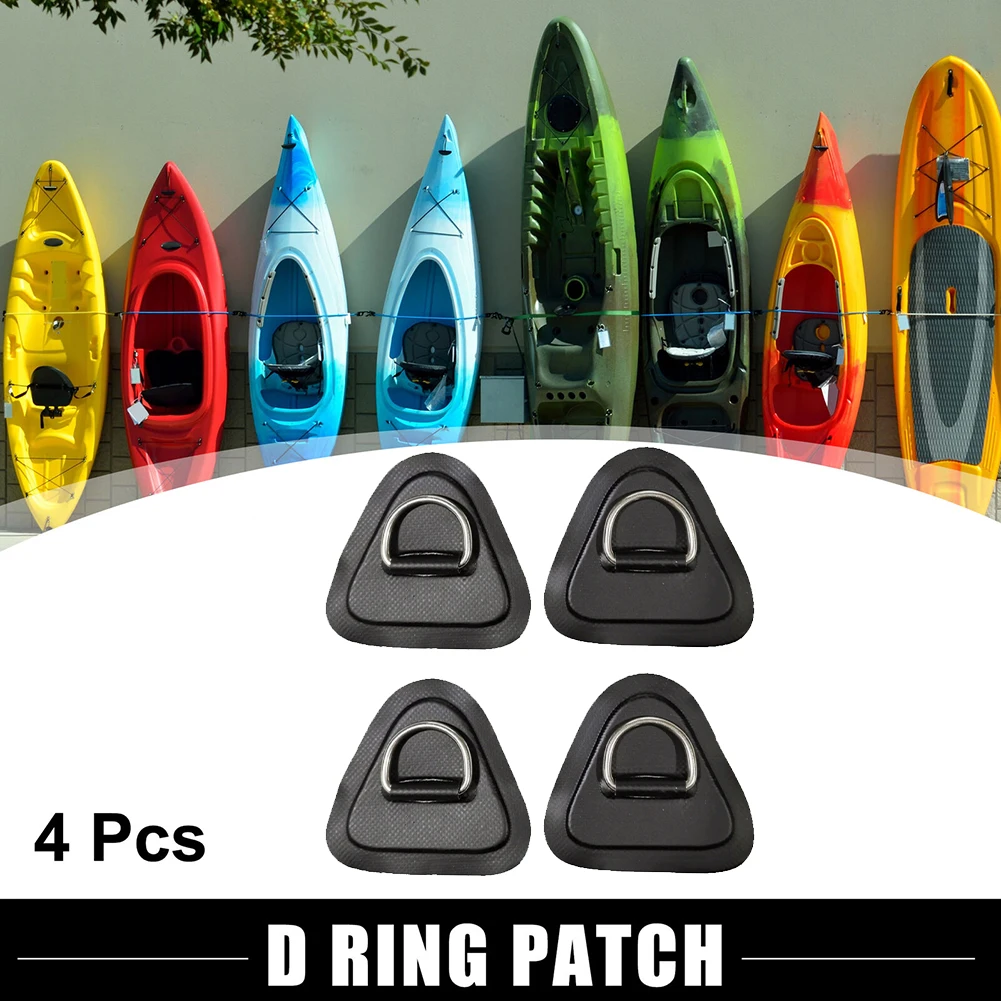 

3/4PCS Surfboard Inflatable Boat Triangle Patch 9cm PVC Patch With Stainless Steel D-Ring For Inflatable Raft Dinghy Kayak Canoe