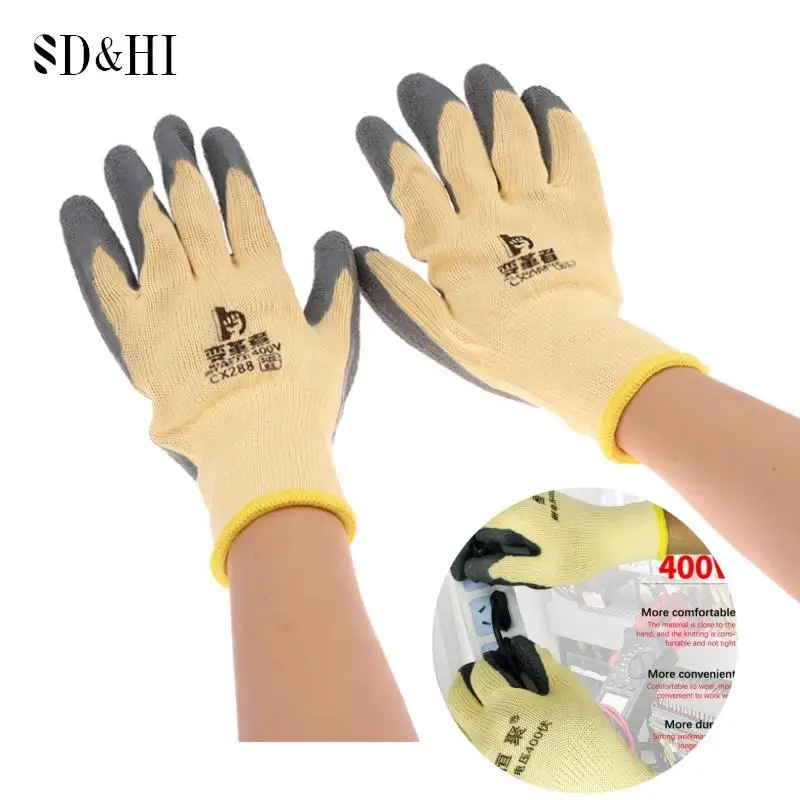 1PairElectricianWorkGlovesProtectiveTool400vInsulatingGloves