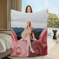 Singer Warm Soft Plush Nap Blankets Sofa k-Kenia for Living Room  p-pink Office Bedroom Home A-aura Travel Kid Gift Os Flannel 1