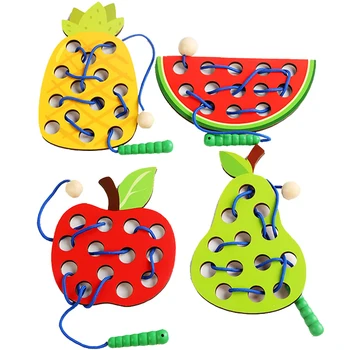 Wooden Fruit Lacing Toy 1