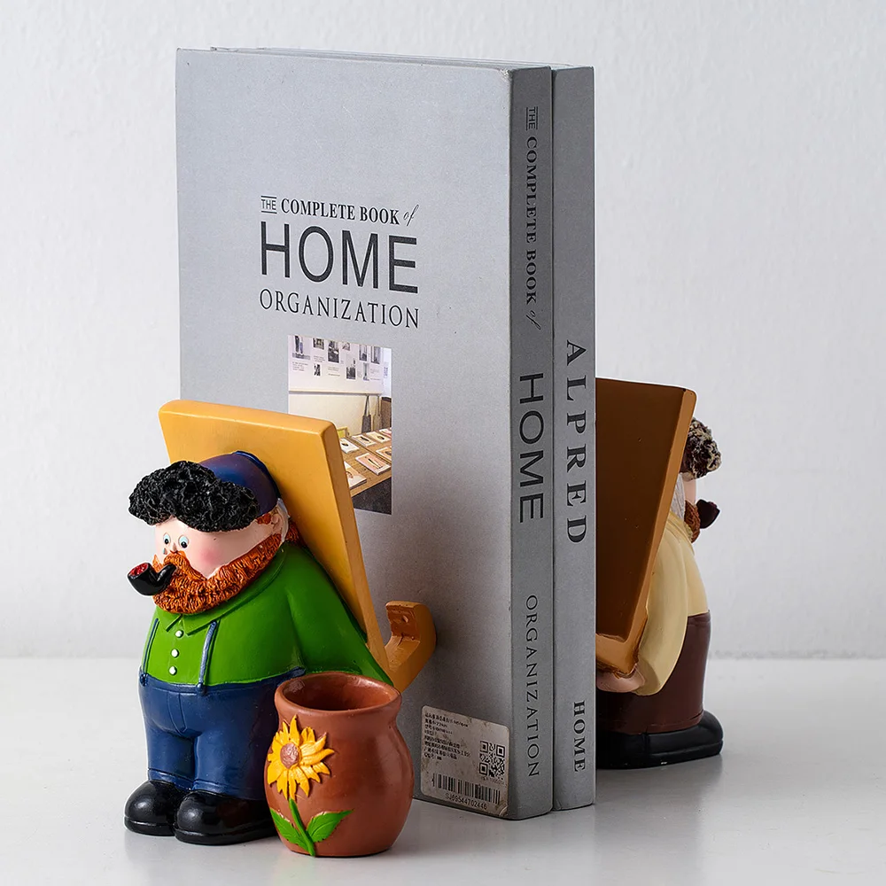 

Cute Home Decor Accessories Creative Oil Painting Artist Mobile Phone Holder Book Stand Desk Accessories Kawaii Accessories