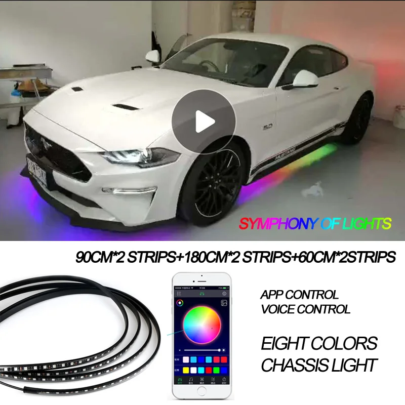 mini cooper headlights Car Flexible Underglow Strip Light LED Underbody Remote /APP Control RGB LED Neon Lights Auto Decorative Ambient Atmosphere Lamp cloudy headlights Car Lights