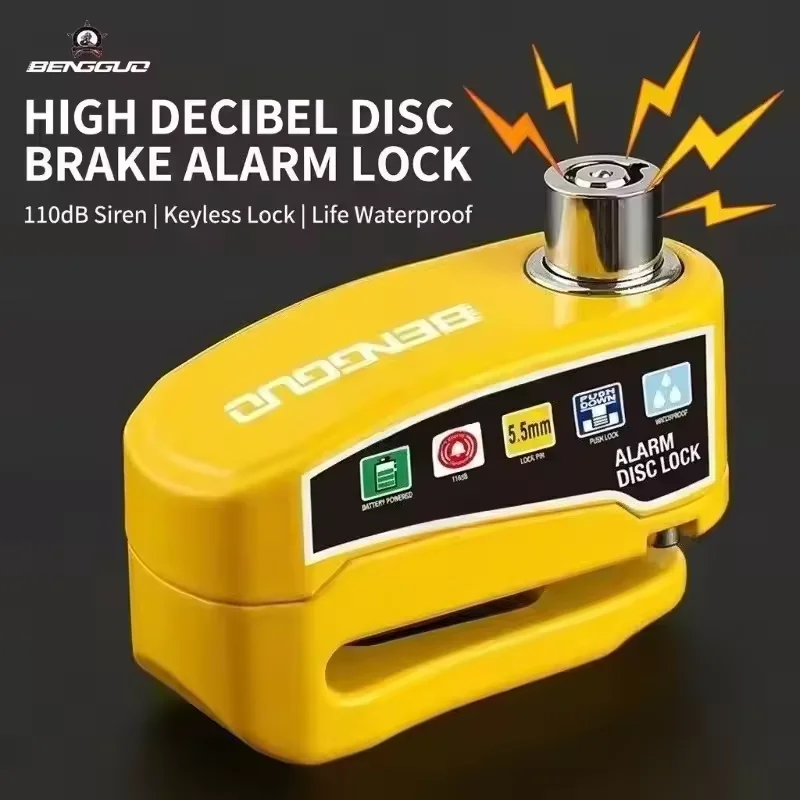 Waterproof Anti-Theft Motorcycle Disc Brake Lock with Key - Aluminum Alloy Security