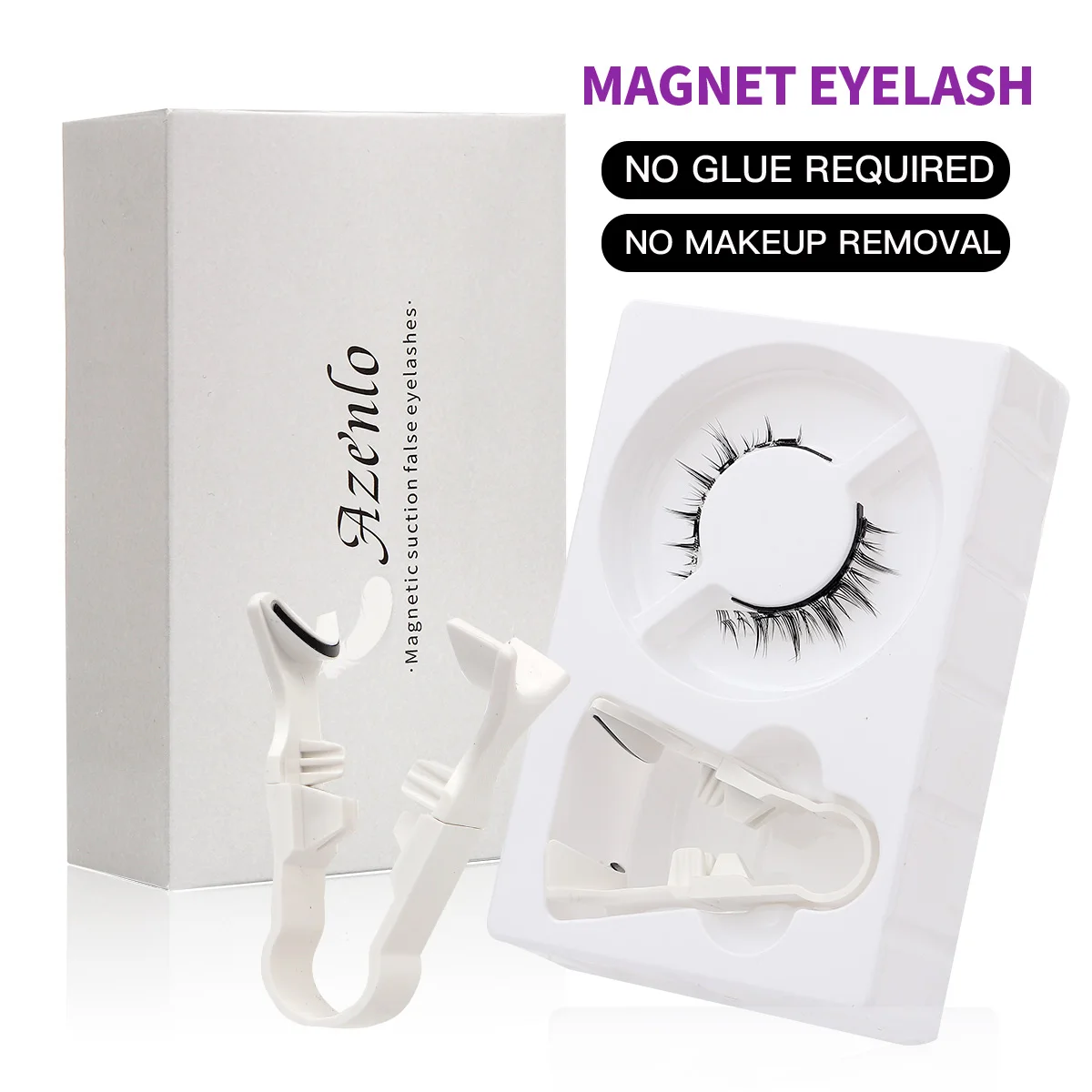 3D Natural Magnetic Eyelashes 3 Magnetic Lashes Reusable False Eyelashes Portable Cosmetic Tool fake eyelashes