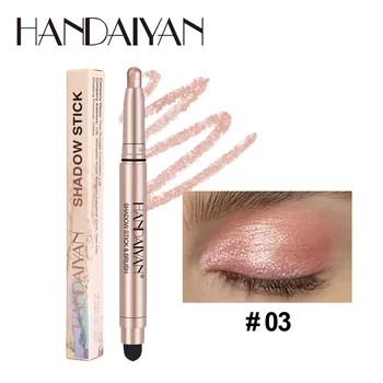Heallor Double-head Eyeshadow Stick Diamond Shimmer Highlighter Pencil Pearl Pigment Long Lasting Cream Eye Shadow Matte Brush P - Thumbnail 4