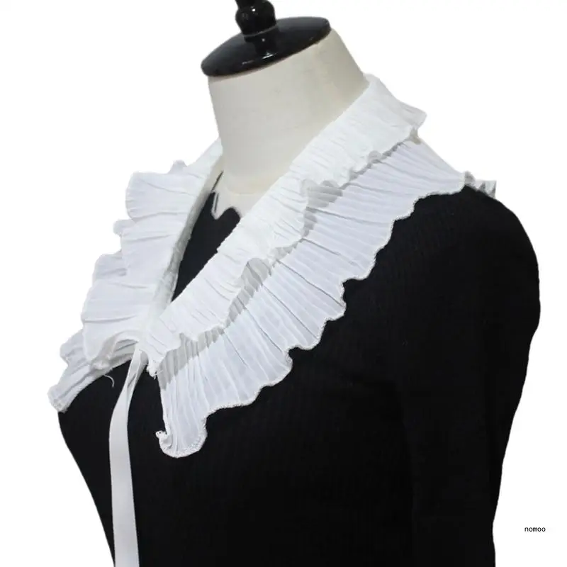 

False Collar Detachable Collar Blouses Half Shirts Ruffle Faux False Collar for Women & Girls
