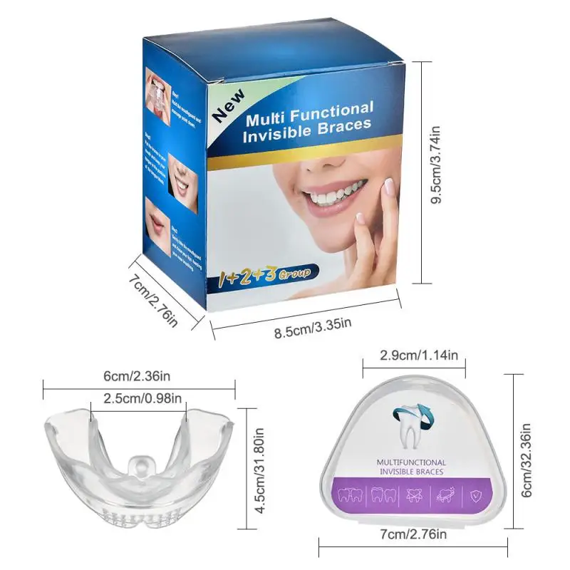 

Braces Orthodontic Teeth Trainer Set for Adults Orthotics Tooth Retainers Alignment 3Phases Teeth Straightener Tooth Tray