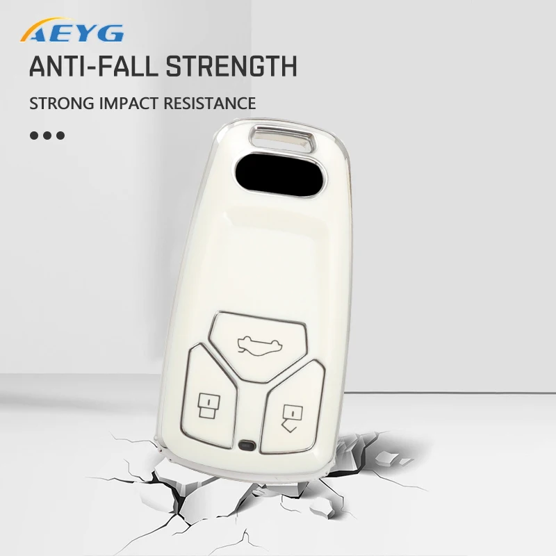 Fashion TPU Car Key Case Full Cover Fob For Audi A6 A5 Q7 S4 S5 S7 A4 B9 A4L 4m 8W Q5 TT TTS RS 8S Coupe Car Styling Accessories