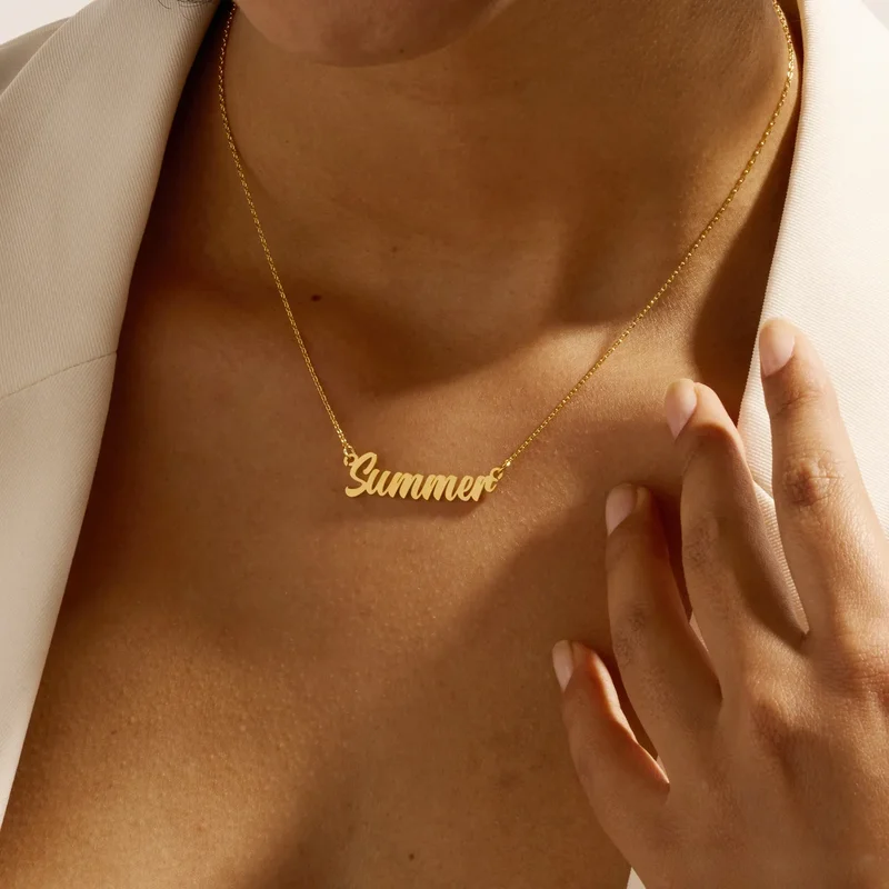 Custom Name Necklace for Women Personalised Cursive Letter