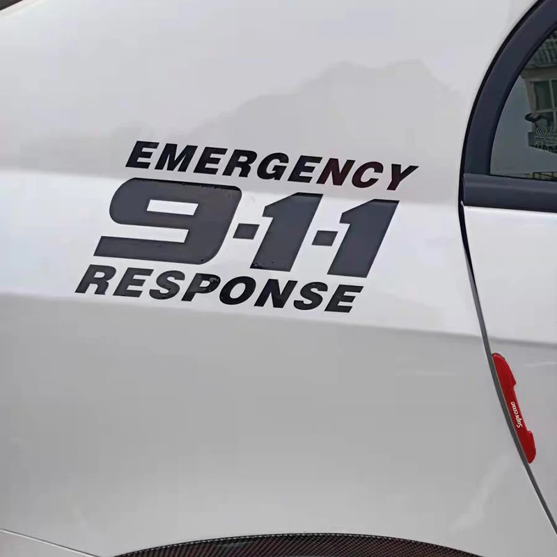 911 Emergency Response Design Car Tail Door Decor Sticker Per Peugeot 208,Alfa Romeo 159,Volvo Xc60,Bmw E60,Seat Leon Mk3