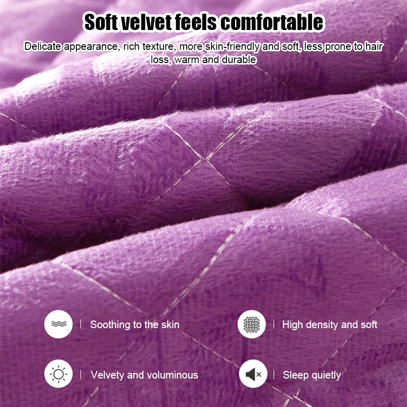 Description Picture 4 of itemPlush Winter Warm Bedspread on The Bed Thickened Bed Skirt-style Embroidery Cotton Quilt Bedding Cover Pillowcases