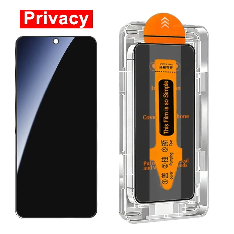 Privacy Screen Protector Anti-Peep Tempered Glass Film with Easy Installation Kit