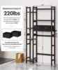 with Basket and Drawer, Bamboo Bathroom Organizer with Adjustable Shelf & Waterproof Feet Pad, Rack for Restroom, Laundry, Brown 2