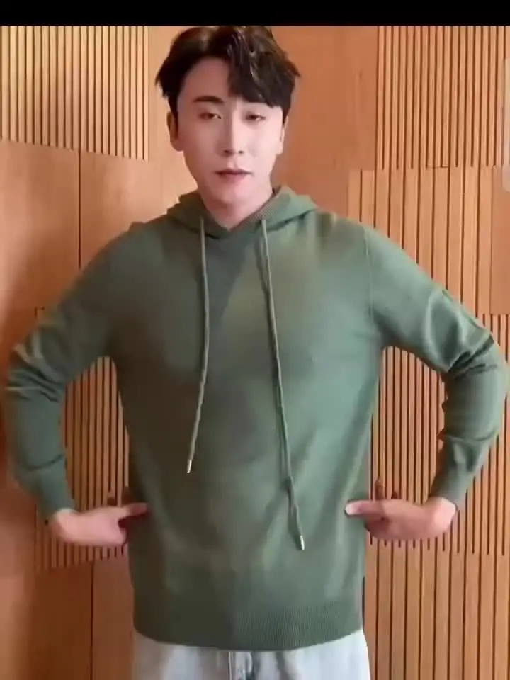 Мужской осенне-зимний свитер из 100% мериносовой шерсти вязаный пуловер с