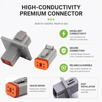 High Quality  Waterproof  DT Series Fixed Flange Plug Connector Kit 2/3/4/6/8/12Pin Male/Female for Truck Bus Wiring 22-16AWG 3