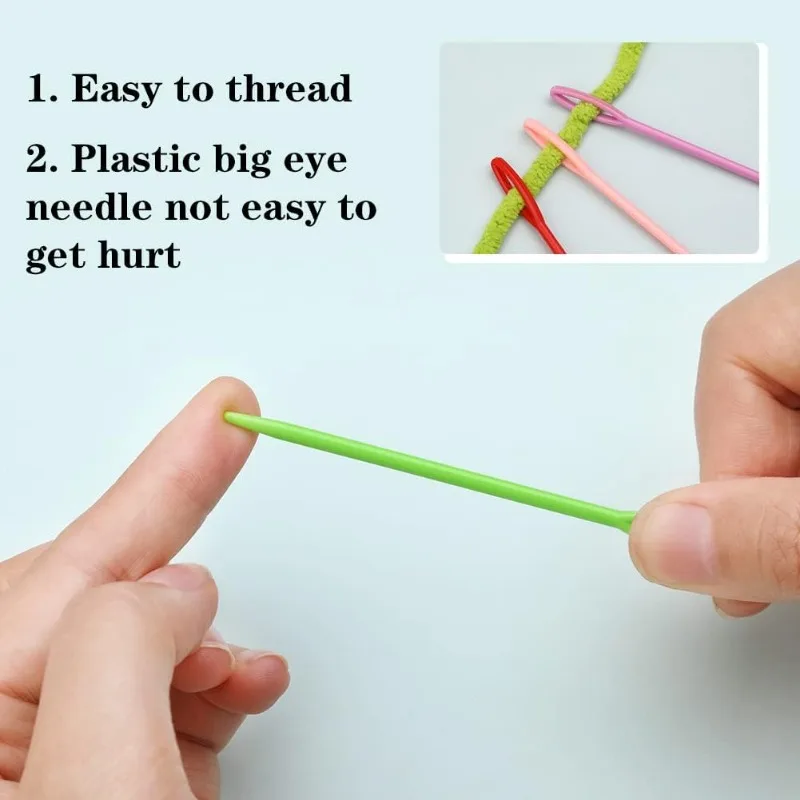 Plastic Sewing Needles Large Eye Plastic Yarn Needles for Kids Craft Embroidery Needle for DIY Sewing Handmade 100PCS