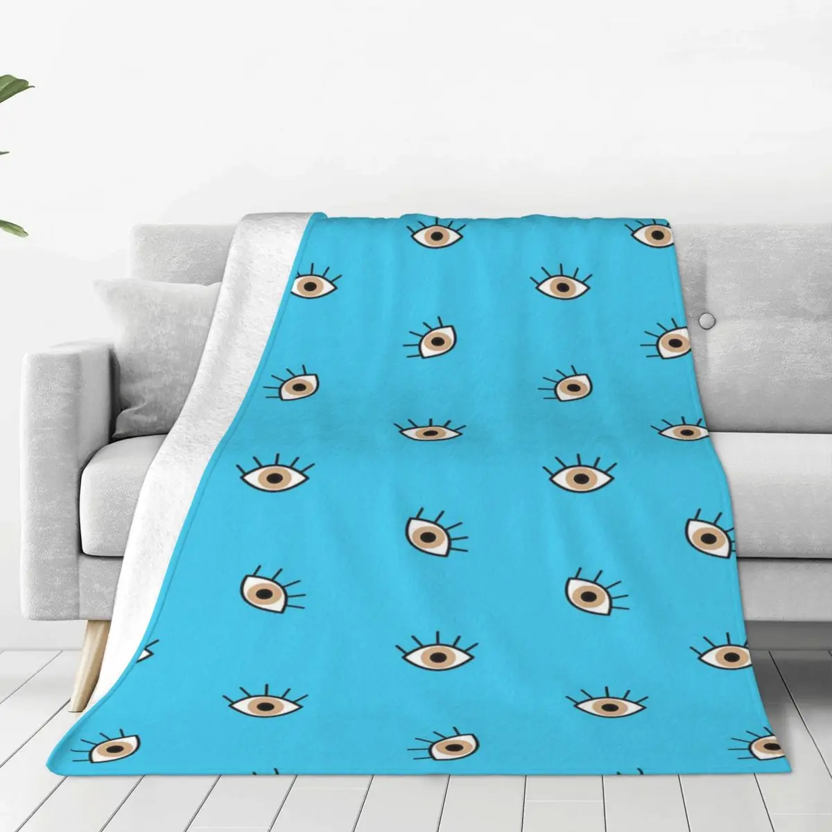 

Evil Eye Plaid Blankets Sofa Cover Fleece Decoration Bohemian Geometric Warm Throw Blanket for Bedding Outdoor Plush Thin Quilt
