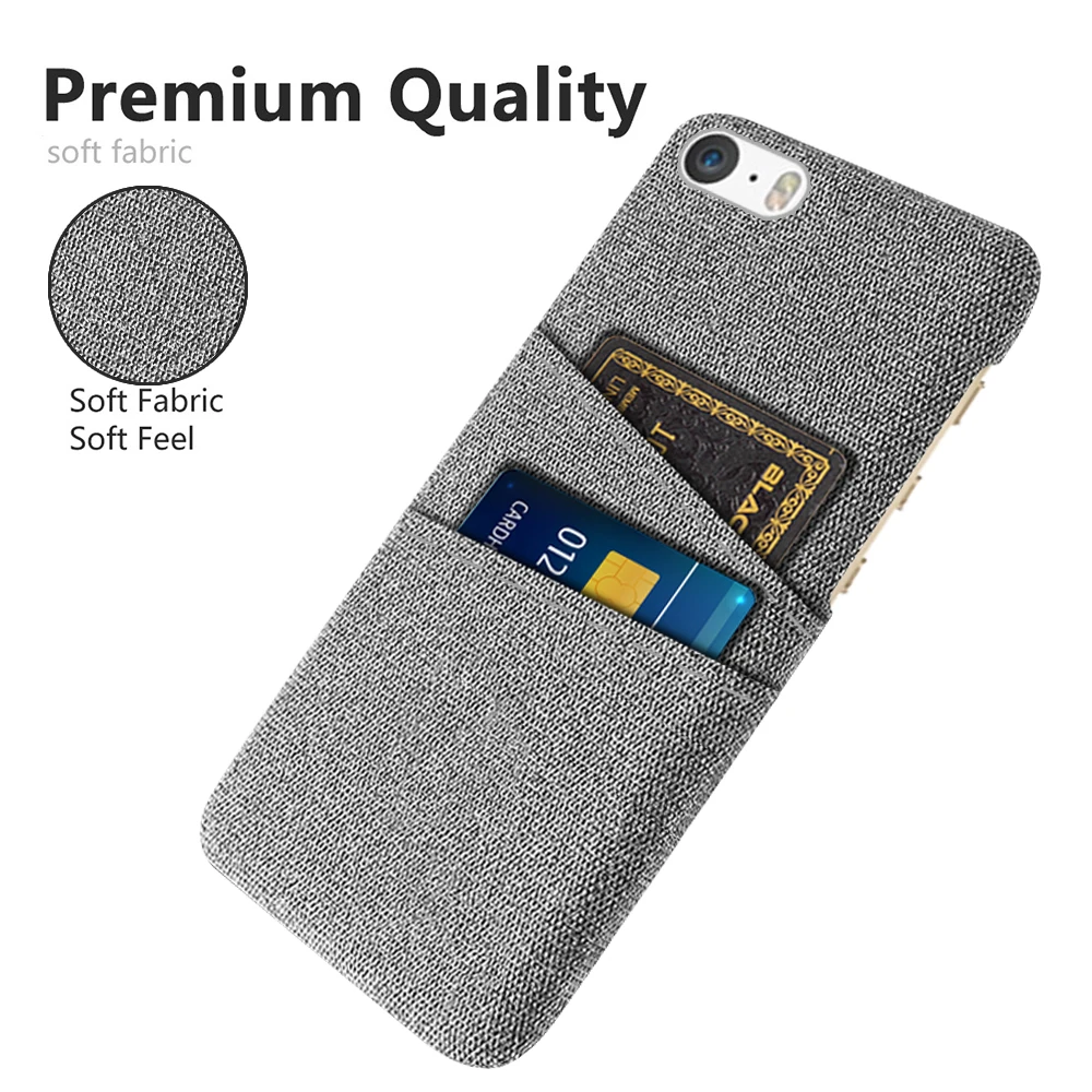 Luxury Fabric Dual Card iPhone Case