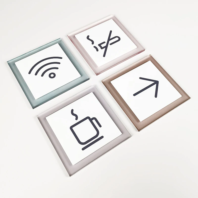 

Morandi Style Wireless Wifi Restroom Non-smoking B&B Hotel Coffee Warm Reminder Signage Bathroom WC Wall Door Sticker