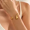 Statement 316L Stainless Steel Twisted Cuff Open Bracelet Bangle for Women Minimalist Fashion Trendy Chic Charm Jewelry 2