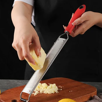 1pc Stainless Steel Cheese Grater Multi-functional Lemon Chocolate Grater Plastic Anti-slip Handle Cheese Grater Kitchen Tools
