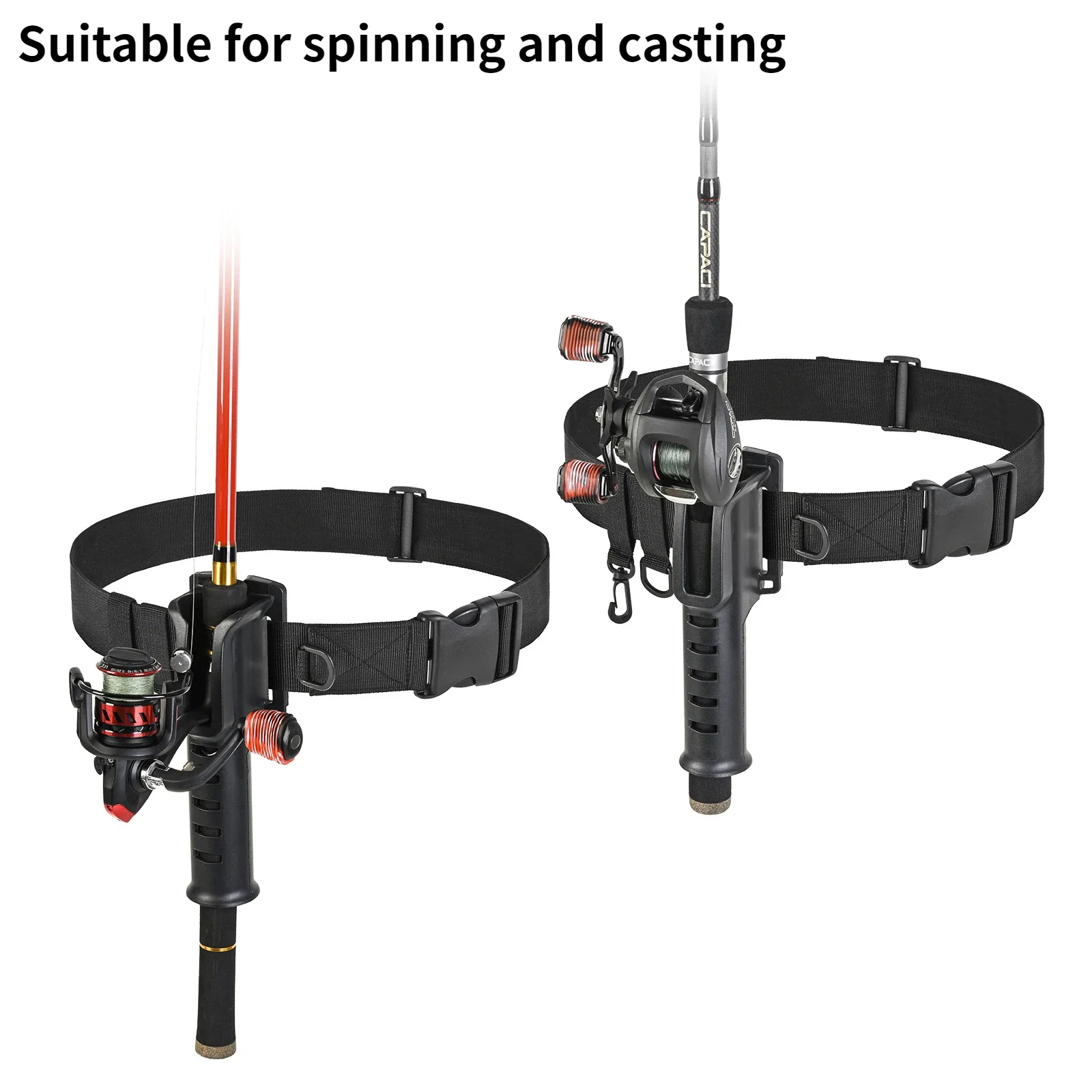 Fishing Rod Holder Portable Belt Rod Holder Fishing Gear Tackles Accessories Adjustable Waist Fishing Rod Holder Pole Inserter
