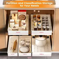 3pcs/set Pull out Cabinet Organizer 21" Deep Heavy Duty  Slide out Drawers for Kitchen Cabinets with Adhesive 1 Pack Adjustable 2